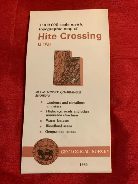 US Geological Survey Topographic Map Metric HITE CROSSING Utah 1980