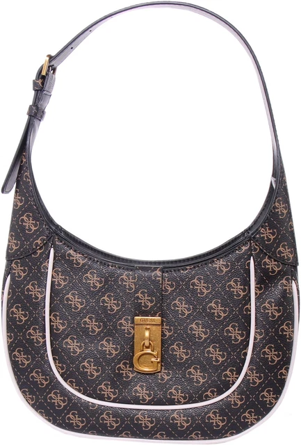 Sac à Main GUESS Ambrose En Cuir Marron - Fermoir, Style Cartable, Neuf Avec étiquettes
