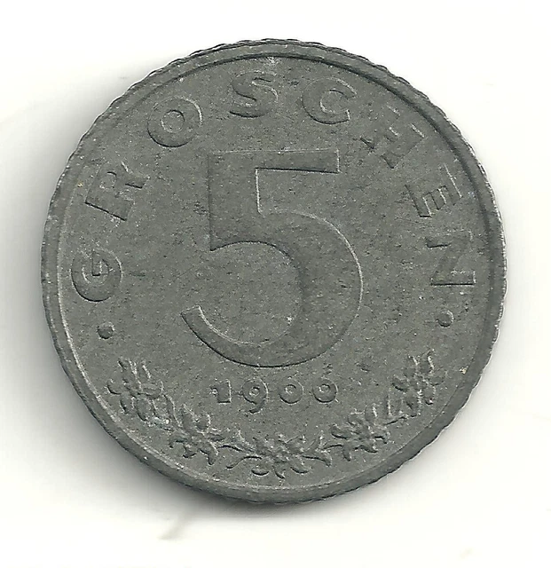 Very Nicely Detailed Higher Grade 1966 Austria 5 Groschen Coin