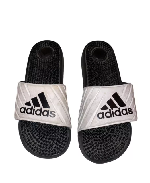 ADIDAS VOLOOSSAGE SLIDES Women s Size 8 White Black Athletic