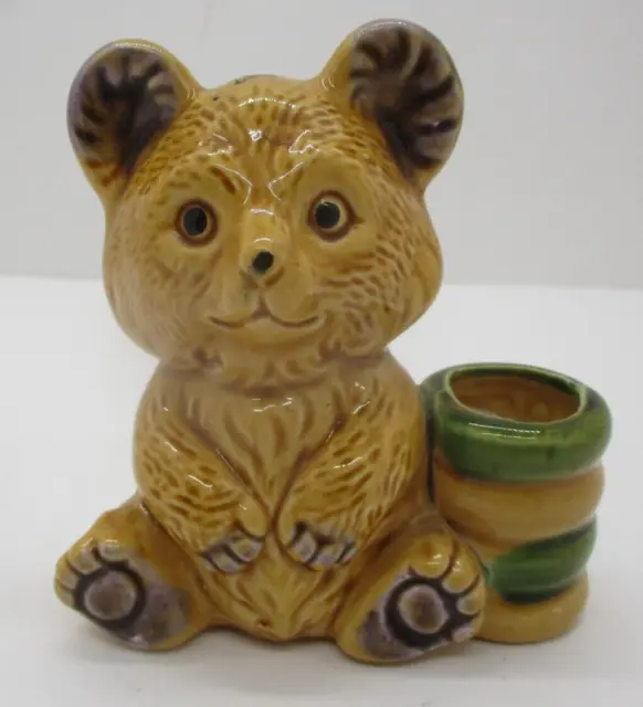 Vintage Japan Ceramic Bear Toothpick Holder