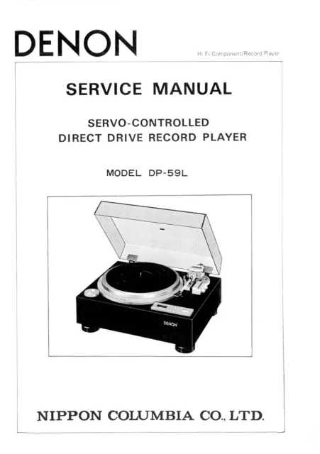 Service Manual-Anleitung für Denon DP-59 L