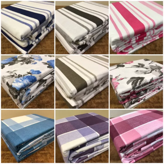 100% Brushed Cotton Flannelette Sheet Set - Fitted & Flat Sheets + Pillow Cases