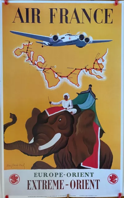 Affiche musée AIR FRANCE - Europe/Orient/Extreme - Réédition 1987 - 100 x 62 cm