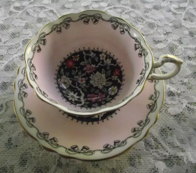 Vintage PARAGON Bone China Tea Cup, Saucer, Floral, Appointment HM Queen & Mary