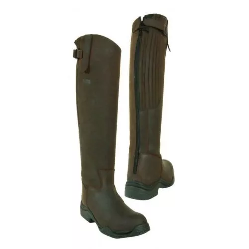 Toggi Calgary Long Riding Boots Leather Riding water repellent Brown Casual