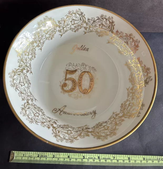 Vintage 50th Golden Wedding Anniversary Decorative Bowl Only Marking ‘Japan’