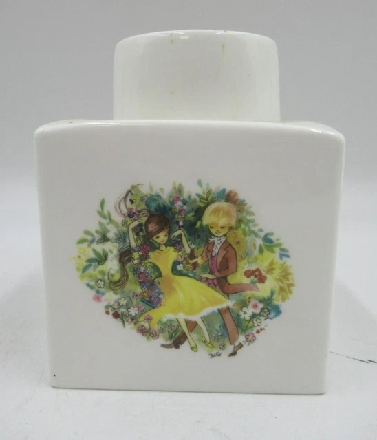 Coalport Keramik Ingwerglas Keramik Paar quadratischer Deckel Vintage [2177]