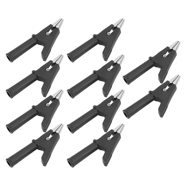 (Nero) 10 pz clip elettriche coccodrillo test clip morsetto coccodrillo presa 4 mm