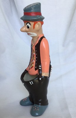 Vintage Sad Hobo Clown Cactus Planter Painted Ceramic 3