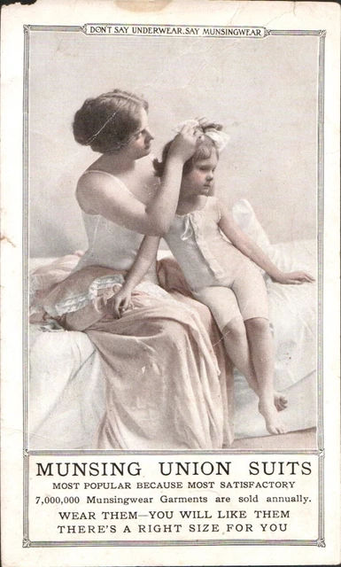 Vintage MUNSINGWEAR Munsing Union Suits Underwear Fashion Ephemera Trade Card Ad