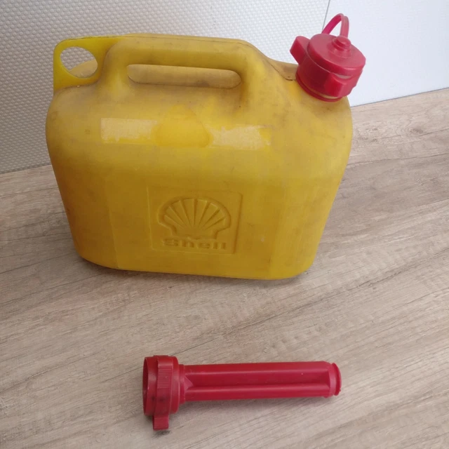 SHELL Benzinkanister gas can Kunststoff plastic Vintage Deko Sammler collectors