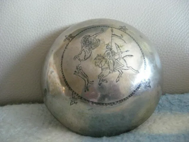 Antique Middle East unique “Magic” silver chased engraved bowl / cup - VERY...