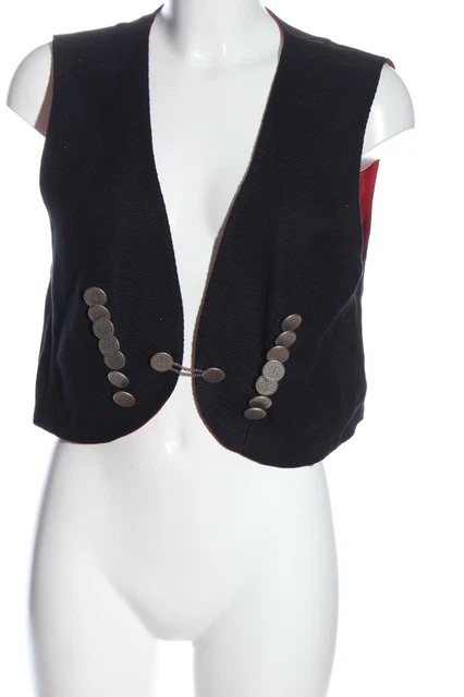 Gilet tradizionale Perry Landhaus donna taglia DE 38 nero-rosso-verde stile classico