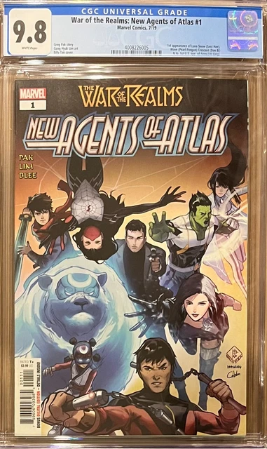 War of the Realms NEW AGENTS OF ATLAS (2019) #1 CGC 9.8 1st Wave Aero Luna Snow