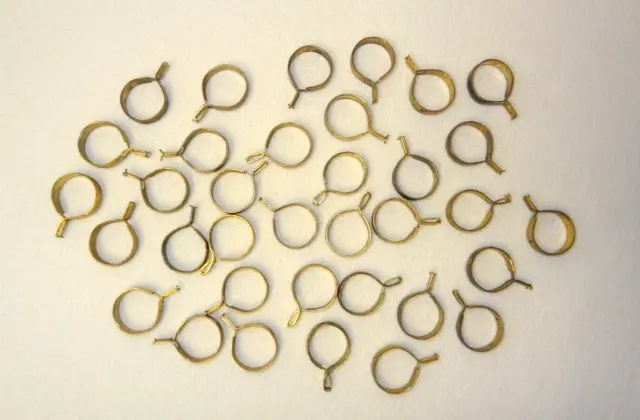 35 Vintage Brass Finish 1 Inch Clip-On Café Curtain Drapery Rings