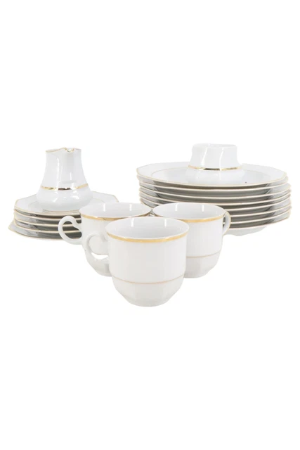 Colección de vajilla WINTERLING blanco borde dorado de porcelana