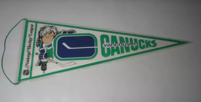 Vintage Pennant * Vancouver Canucks * Rare !!! Hockey - NHL * Size 41cm x 19cm