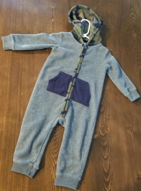 Carters Baby Boy Fleece Jumpsuit Fall Romper Camo 18 Months One Piece