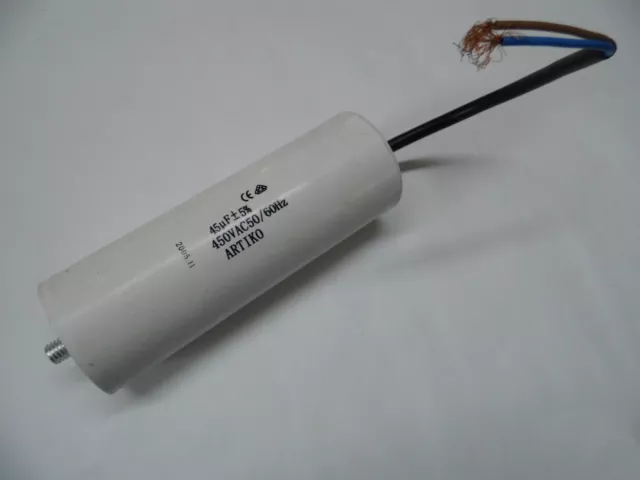 Condensateur Permanent pour Démarrage Moteur  45MF 45µF 45UF 450V 5% (à fils)