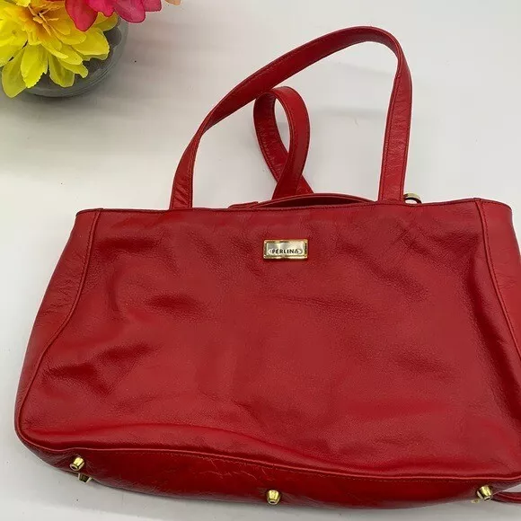 Perlina Red leather Crossbody Bag