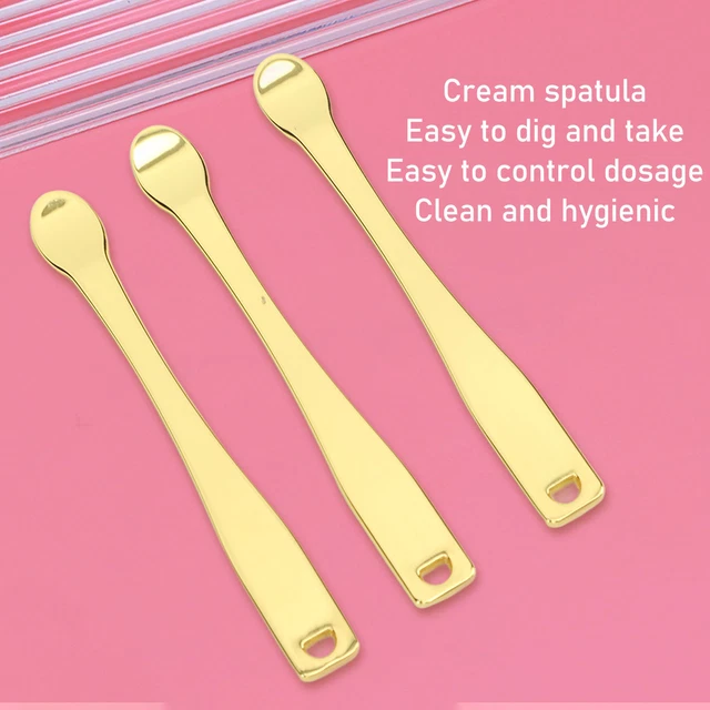 3pcs Cosmetic Eye Facial Cream Spatula Applicator Zinc Alloy Ergonomic Makeu YUW