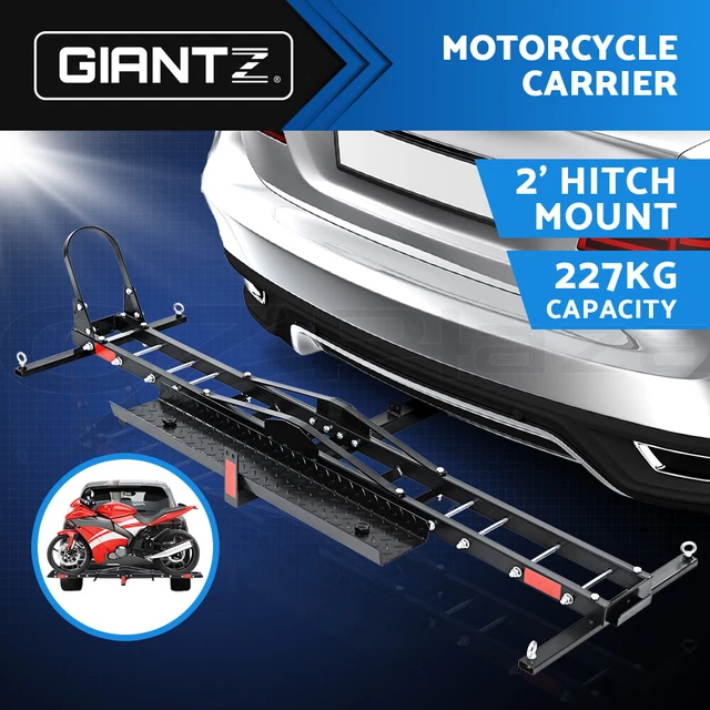 Giantz Motorcycle Motorbike Carrier Rack 2 Arms Ramp Dirt Bike 2'' Towbar Steel