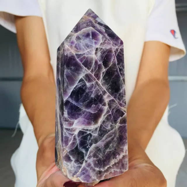 338G  Natural Dream Amethyst Obelisk F29