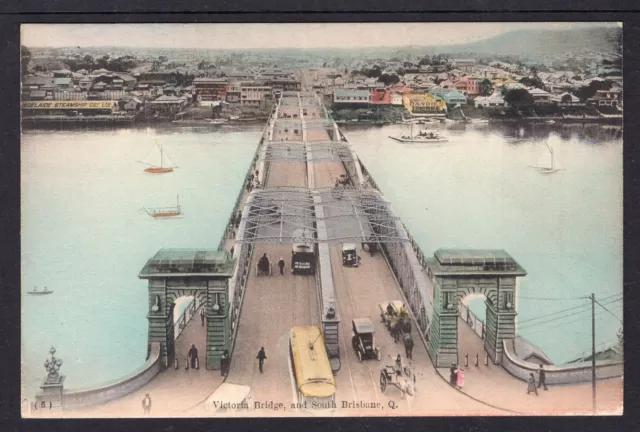 Queensland unused circa 1910 postcard Victoria bridge and South Brisbane