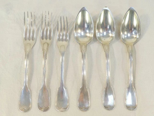 anciens Couverts de Table Fourchette et 5 Cuillères métal