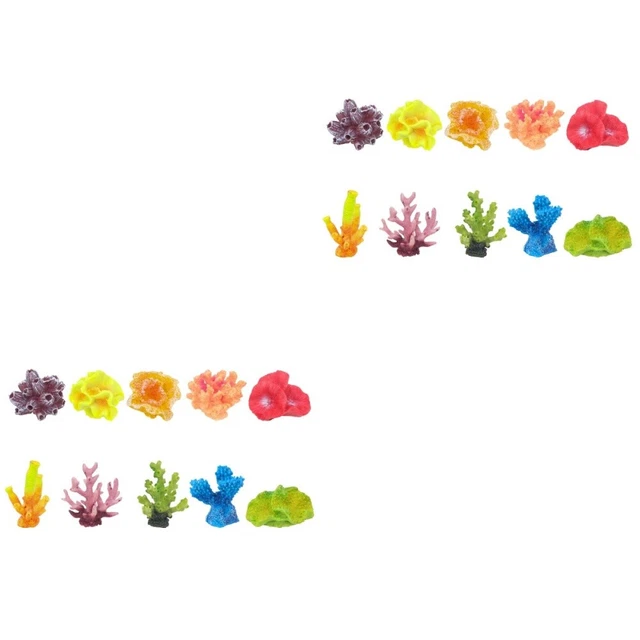 20 Pcs Ornements De Corail Artificiels D'aquarium Résine Plantes Artificielles