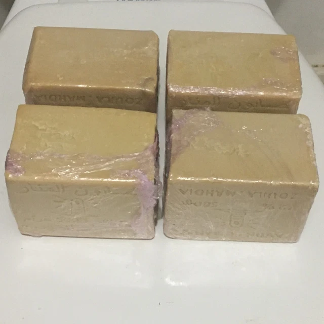 4 JABONES ORIGINALES TRADICIONALES DE ACEITE DE OLIVA VERDE 500 GRAMOS CADA UNO (17,62 OZ cada uno) -72%