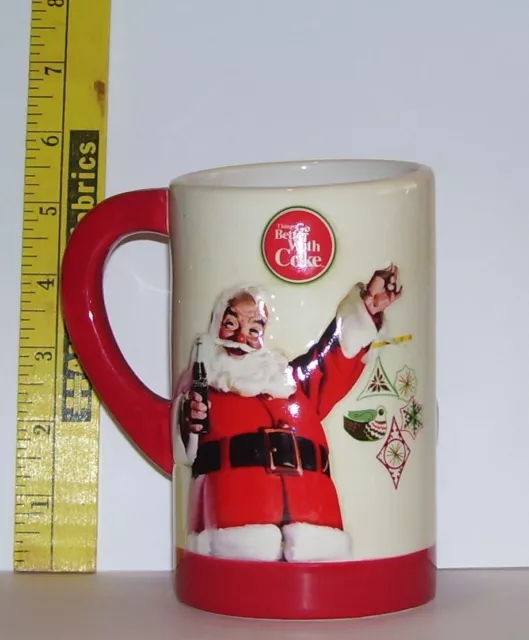 Coca~Cola Coke Christmas Santa Claus Coffee Cup Mug Preowned