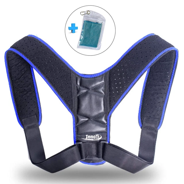 Correttore Posturale Uomo Donna, Fascia Schiena E Spalle Traspirante, Regolabile 68-91 Cm, Nero M