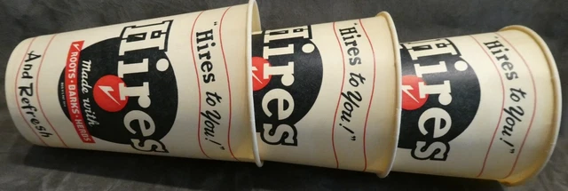Soda Wax Paper Cups Hires Root Beer & Dr. Pepper Lot of 6