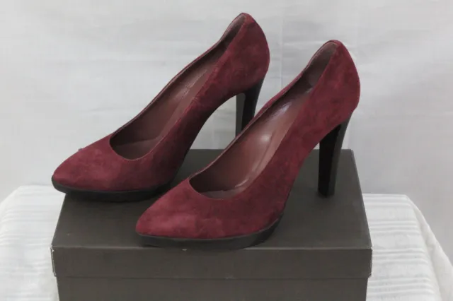 Women's Heels Size 9.5 / 41 EU FRAU Italian Suede Pumps Model 66B1 Burgundy NWB