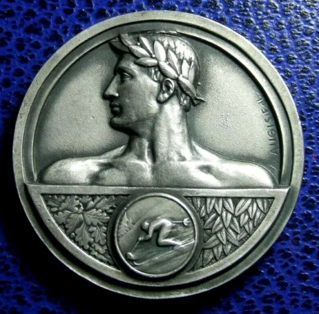 Heracles sports ski CRITERIUM INTERNATIONAL silver plated rare medal by A. AUGIS