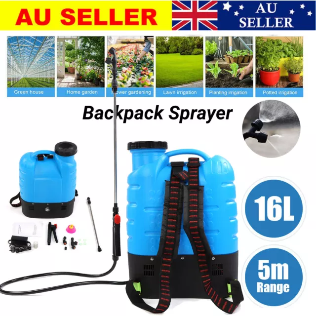 Electric Pressure Sprayer Backpack 16L Rechargeable 12V Farm Garden Weed AU