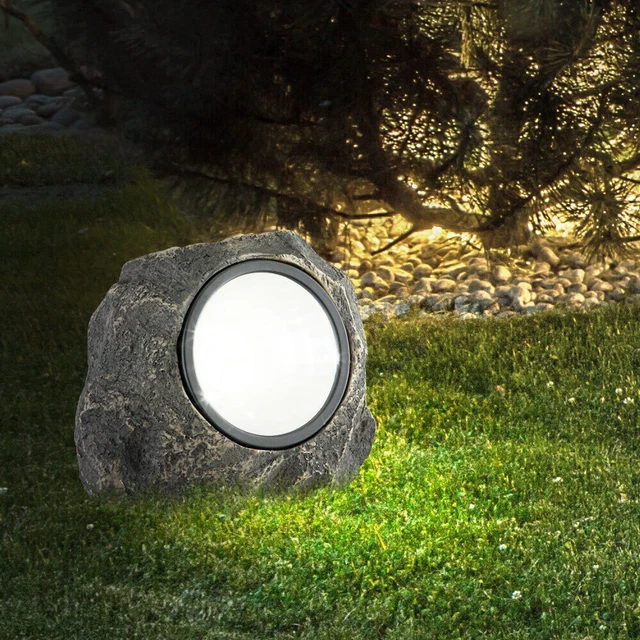 LED Beleuchtung Solar Leuchte Deko Stein LxBxH 78x60x55 mm Terrasse Lampe Licht