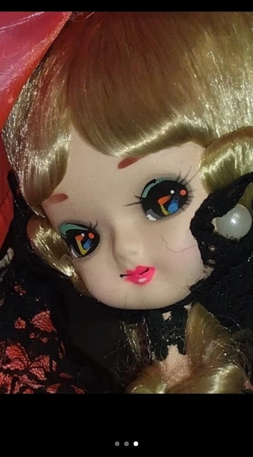Vintage Big Eye Bradley 1976 Sandra pink Doll 12” Tall