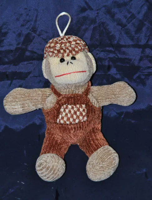 Peluche Doudou Singe GIPSY Brun Marron Beige Casquette Salopette 22 Cm Etat NEUF