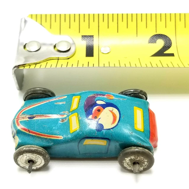 VINTAGE TIN LITHO Miniature Mini Toy Race Car Japan 1950's Pressed