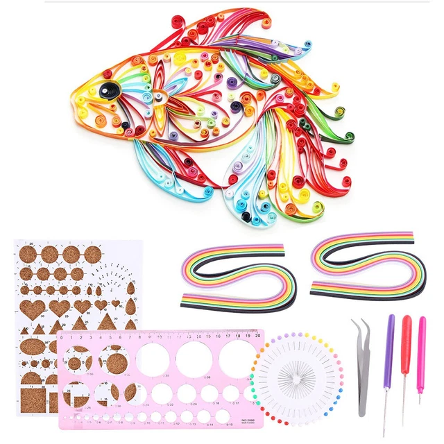 Kit Quilling 14 Pièces Avec 800 Bandes De Papier - Outils Pour Créations En Papier Roulé