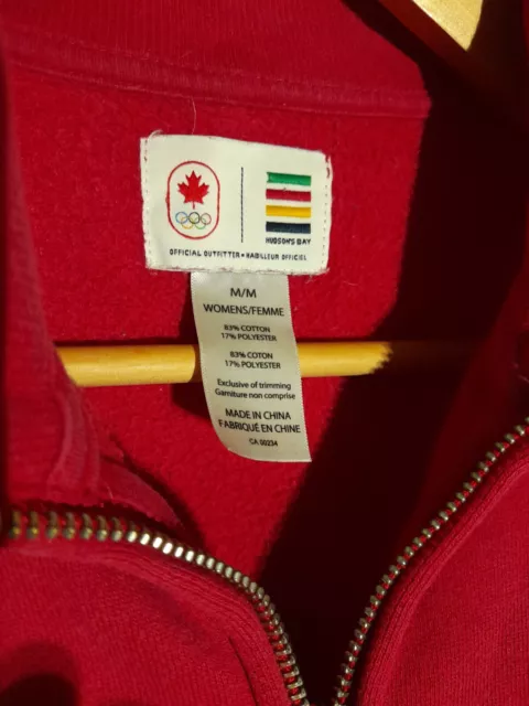 Womens Canada Olympic Fleece Jacket - Red - 2014 Hudson Bay - Size Medium 2