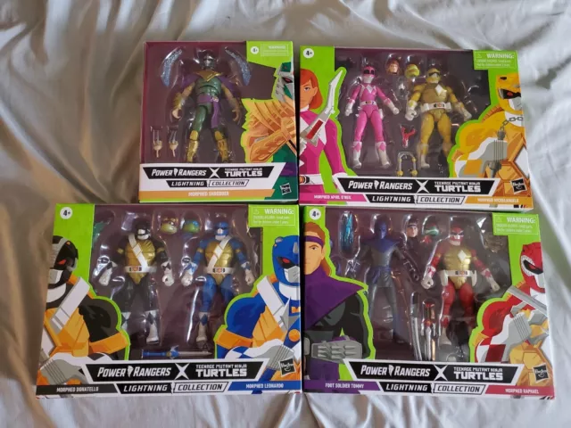 Power Rangers x TMNT MORPHED Lightning Collection MMPR Lot of 4 Set brand new