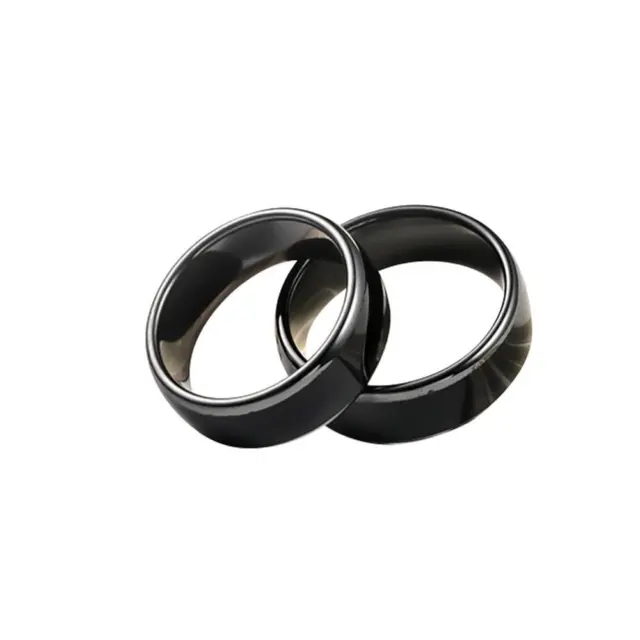 Unisex 125KHZ/13.56MHZ RFID Ring Black Ceramics Ring Wear Smart Finger Top Rout