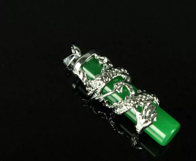 1PC Chinese Exquisite Malay jade Pendant Green Dragon