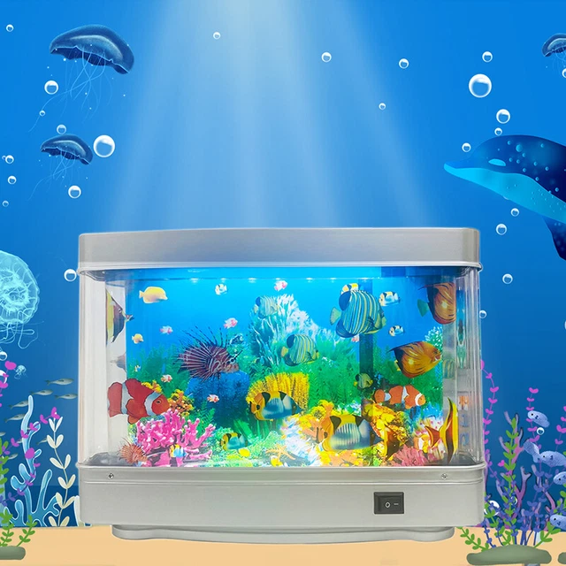 Artificial Fish Tank Simulation Lamp Virtual Ocean Dynamic Light Table Room Deco