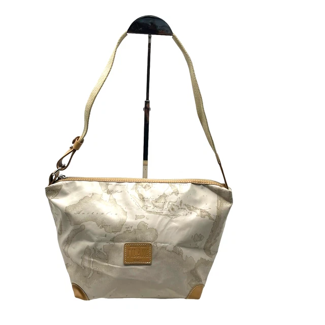 Alviero Martini 1A Classe Hobo bag leather trimmed Geo Print coated fabric map Alviero Martini 1A Classe Hobo bag leather trimmed Geo Print coated fabric map