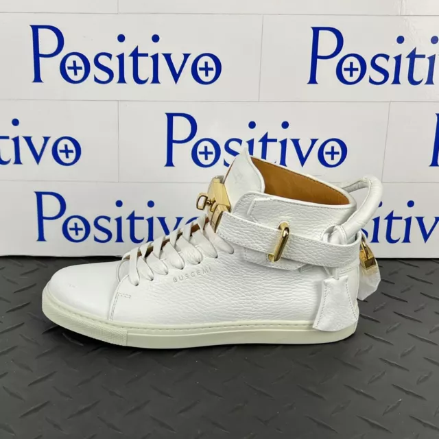 Buscemi Womens 100MM Flat White Leather Sneakers Shoes US 7 SAMPLE New